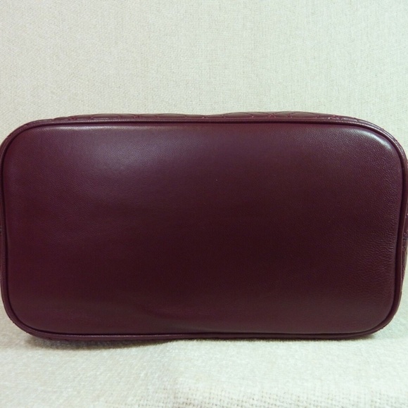 NEW Tory Burch Fleming Imperial Garnet Burgundy Leather Medium Bucket Tote Bag - Picture 7 of 12